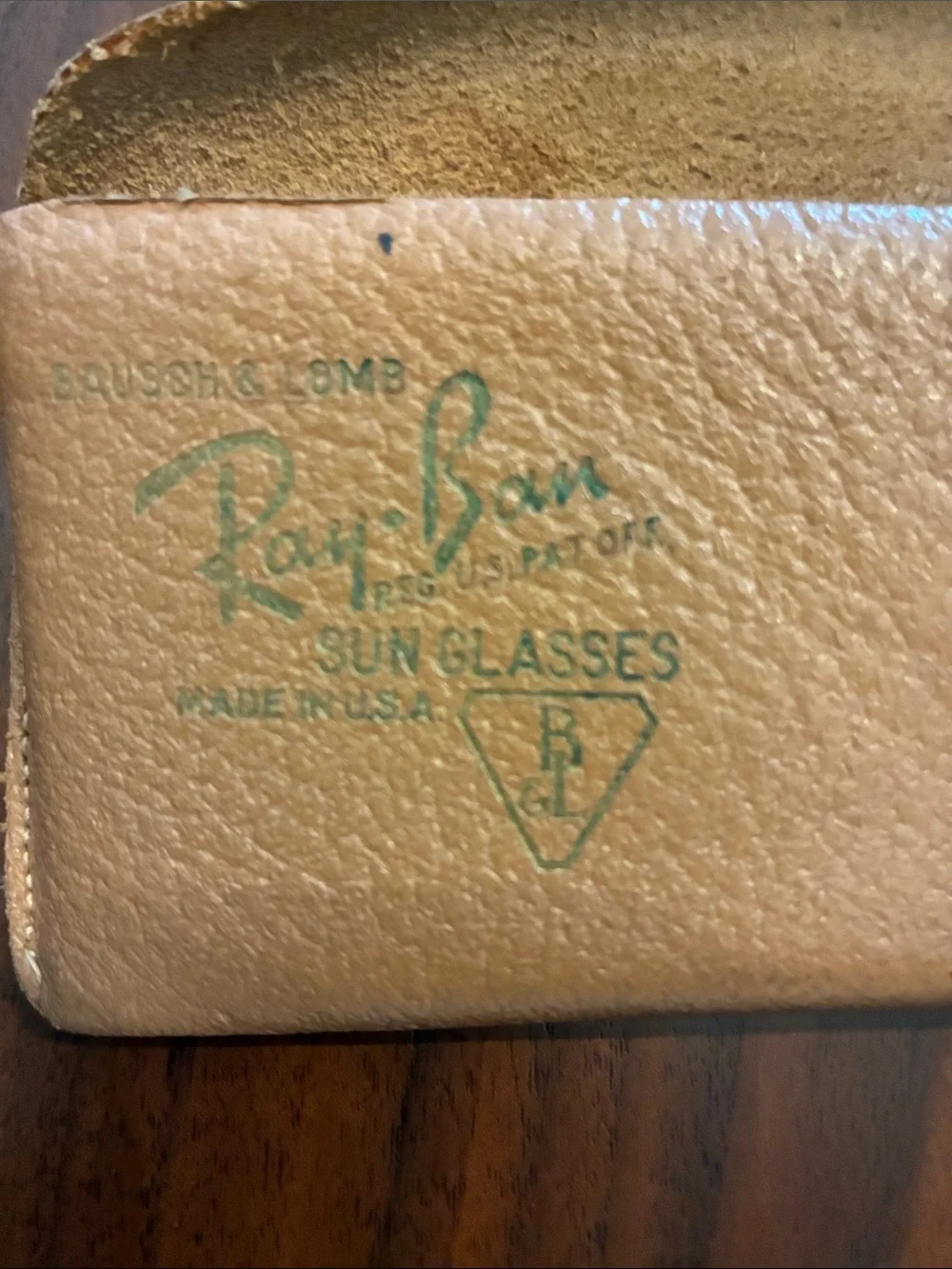 Vintage 1970s Ray-Ban Tan Leather Sunglasses Case